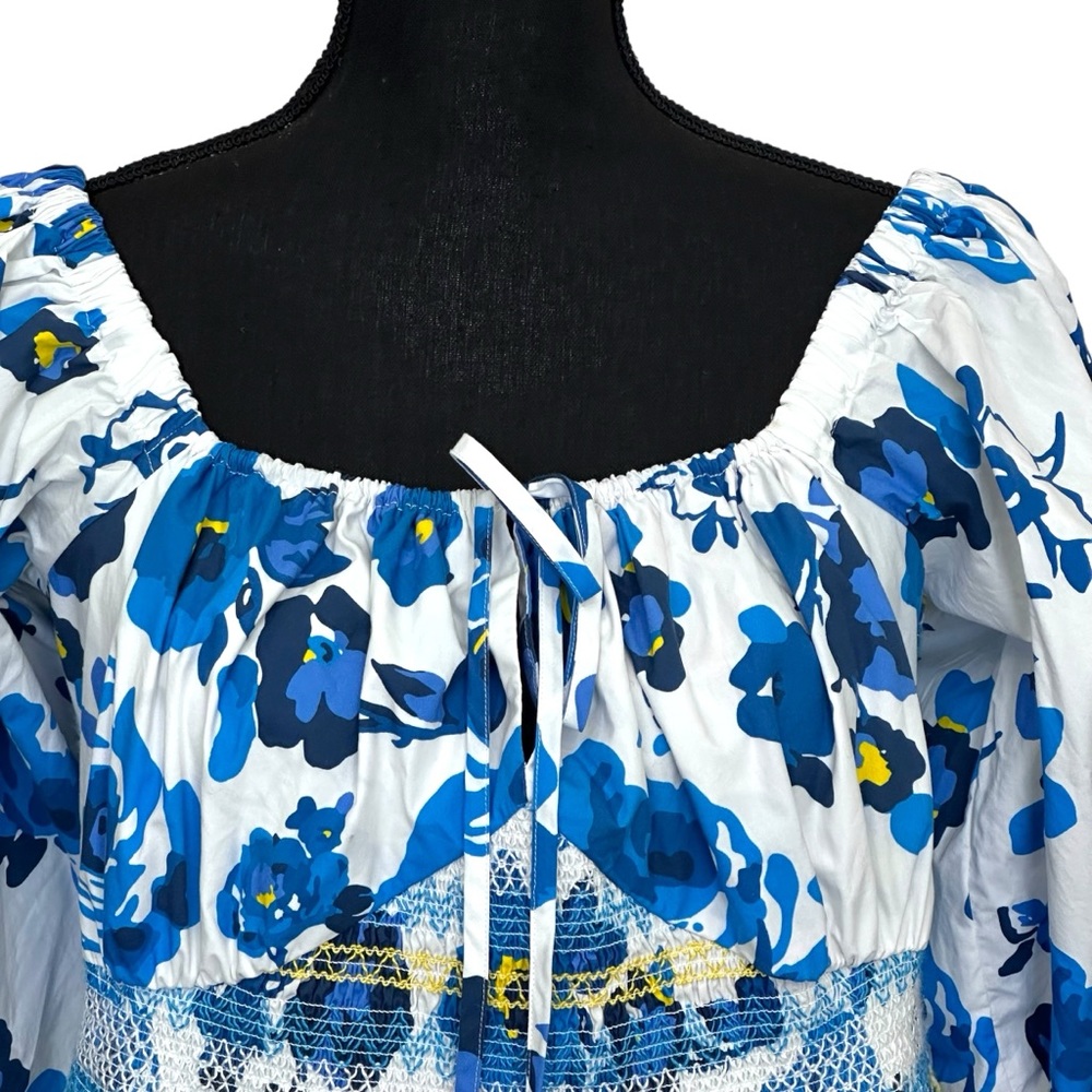 Plenty by Tracy Reese Size XL‎ Off-The-Shoulder Puff-Sleeve Smocked Dress - Picture 2 of 10